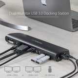 StarTech.com Dual-Monitor USB 3.0 Docking Station with HDMI & DVI/VGA~Dual Monitor USB 3.0 Laptop Docking Station with HDMI/DVI/VGA, 3x USB-A Hub, GbE, Audio, Universal Type-A Dock for Windows/macOS/ChromeOS - TAA Compliant