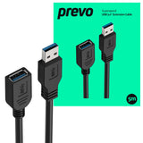 PREVO USBM-USBF-5M-3.0 USB cable USB 3.2 Gen 1 (3.1 Gen 1) USB A 5 Gbit/s Black