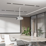 Manhattan Projector Mount, Ceiling, Universal, Full Motion, Height Range: 745 to 1145mm, Max 35kg, White, 360° rotation, +/-20° Tilt, and +/-8° Swivel, Lifetime Warranty