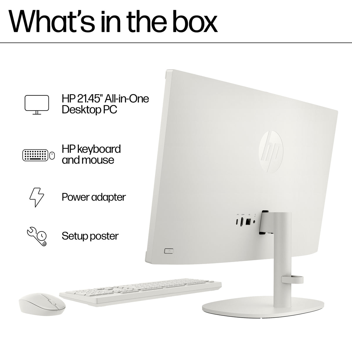 HP 22 -dg0007na Intel® Celeron® N100 54.5 cm (21.4") 1920 x 1080 pixels All-in-One PC 8 GB DDR5-SDRAM 128 GB Flash Windows 11 Home in S mode Wi-Fi 6 (802.11ax) White