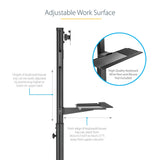 StarTech.com Mobile Workstation Cart with Monitor Mount, CPU/PC Holder, Keyboard Tray - Ergonomic Height Adjustable Desktop Computer Cart - Rolling Mobile Standing Workstation on Wheels