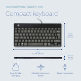 R-Go Tools Ergonomic keyboard R-Go Compact Break, compact keyboard with break software, QWERTY (UK), wired, black