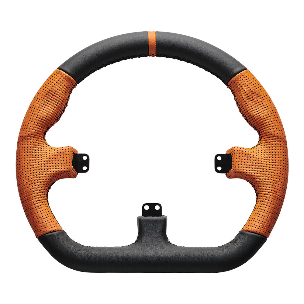 Asetek Closed D Orange Leather Rim Racing wheel