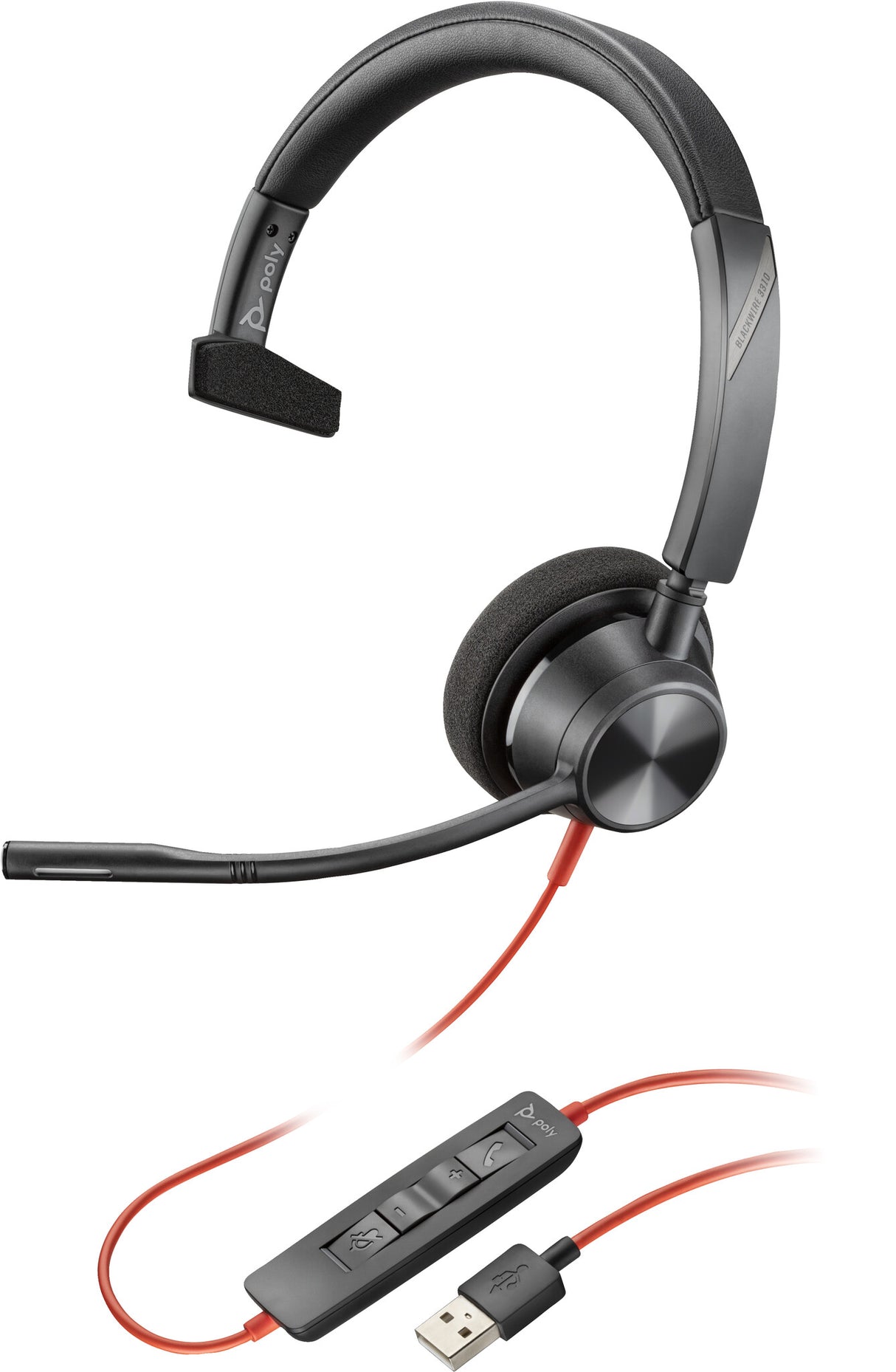 POLY Blackwire 3315 Microsoft Teams Certified USB-A Headset