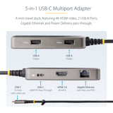 StarTech.com USB-C Multiport Adapter - 4K 60Hz HDMI - HDR - 2-Port 5Gbps USB 3.0 Hub - 100W Power Delivery Pass-Through - GbE - Works with Chromebook certified - Windows/macOS