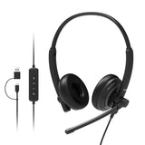 Port Designs PORT Connect 912005 headphones/headset Wired Head-band Calls/Music USB Type-C / USB Type-A Black