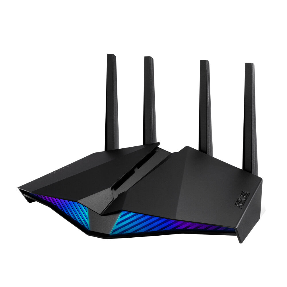 Asus (RT-AX82U) AX5400 (574+4804Mbps) Enrutador inalámbrico RGB Wi-Fi 6 de doble banda, modo de juego móvil, 802.11ax, AiMesh, seguridad de Internet gratuita de por vida