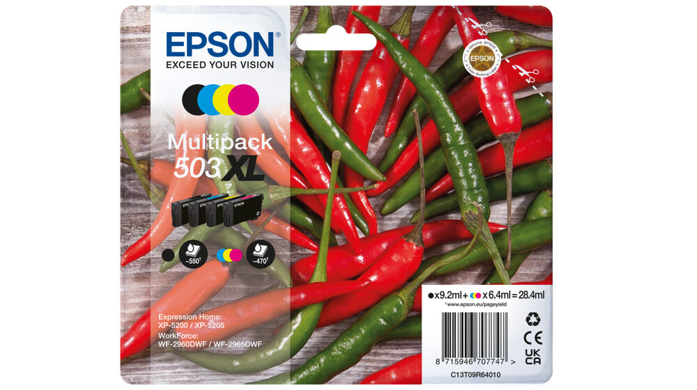 Epson 503XL ink cartridge 4 pc(s) Original High (XL) Yield Black, Cyan, Magenta, Yellow