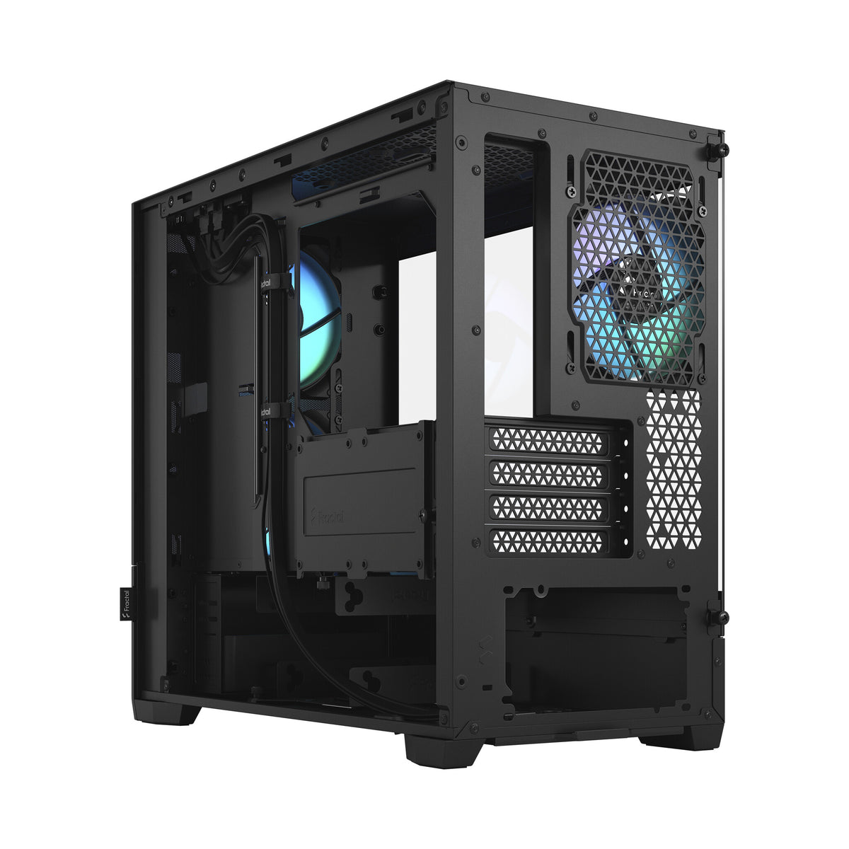 Fractal Design Pop Mini Air RGB (Noir TG) Boîtier de jeu avec fenêtre en verre transparent, Micro ATX, façade en maille hexagonale, 3 ventilateurs RVB et contrôleur ARVB