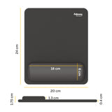 Fellowes Breyta Mouse Mat Wrist Rest Mouse Pad Wrist Support with Antibacterial Protection Ergonomic Mouse Mat Black