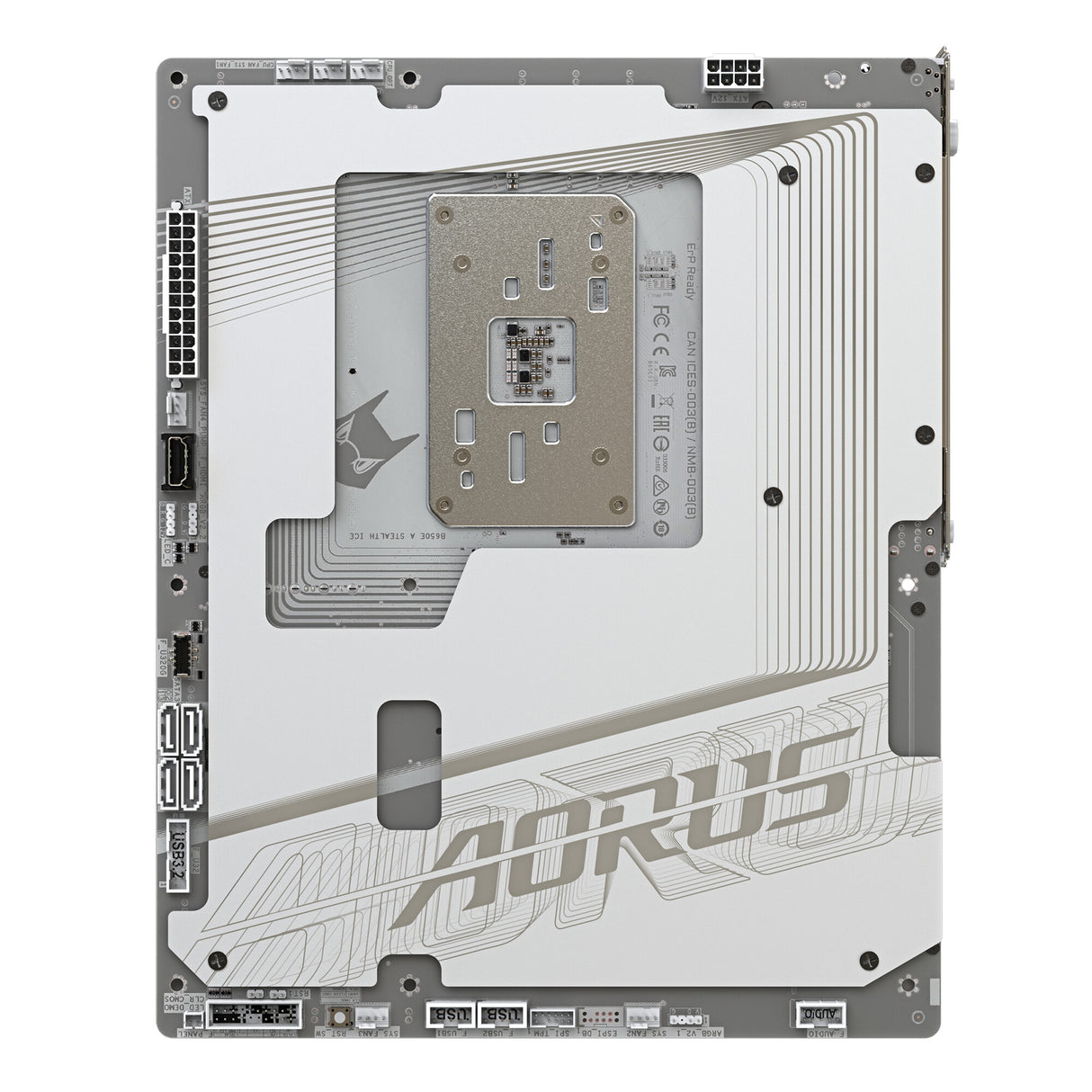 GIGABYTE B650E AORUS STEALTH ICE Motherboard - Supports AMD Ryzen 9000 CPUs, 12+2+2 phases VRM, up to 8000MHz DDR5 (OC), 1xPCIe 5.0 M2 + 3xPCIe 4.0 M.2, Wi-Fi 7, 2.5GbE LAN, USB 3.2 Gen 2x2