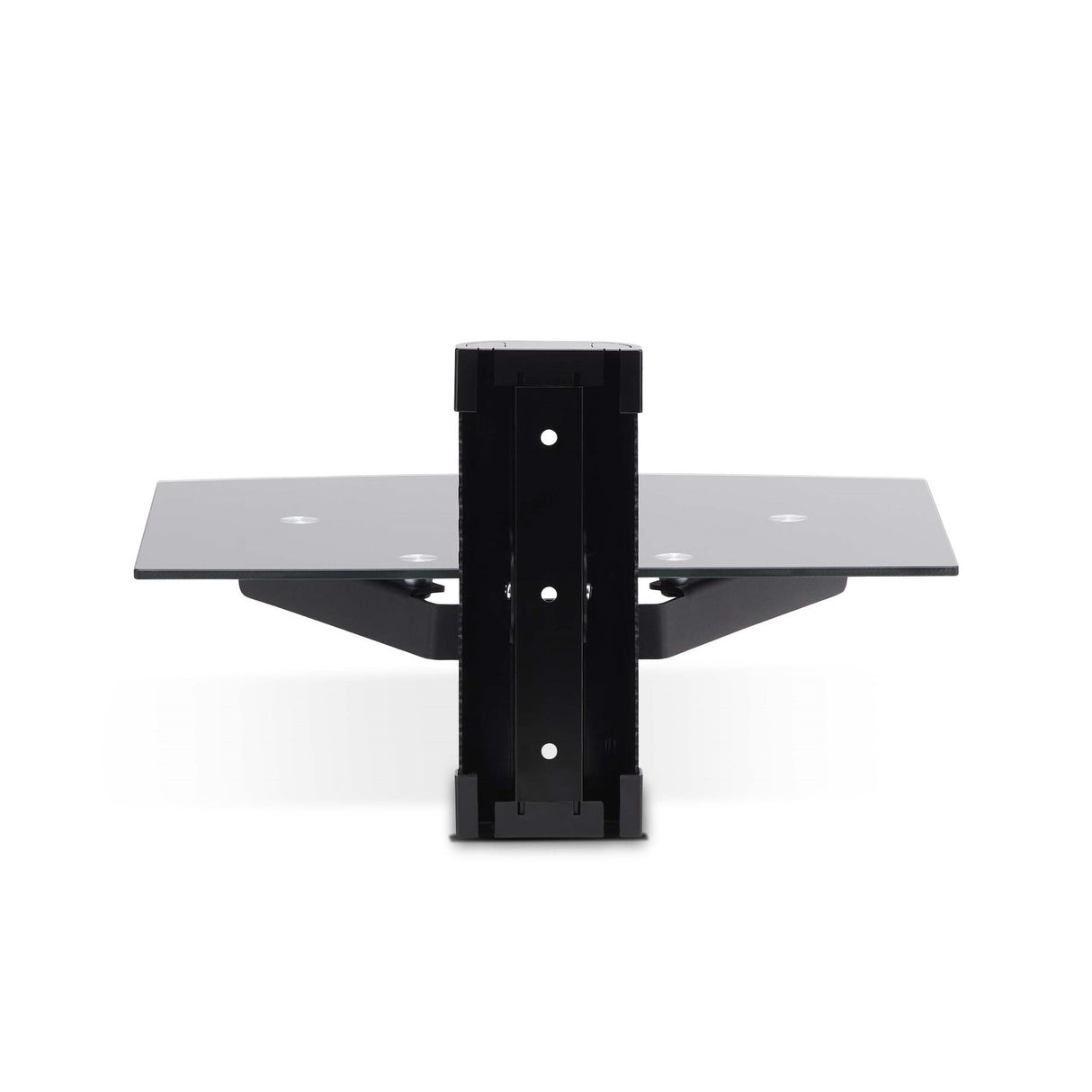 StarTech.com Floating Wall-Mounted AV Shelf, Adjustable Height Shelf For Under TV, Organize A/V Equipment On Black Tempered Glass Shelf