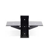 StarTech.com Floating Wall-Mounted AV Shelf, Adjustable Height Shelf For Under TV, Organize A/V Equipment On Black Tempered Glass Shelf