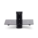 StarTech.com Floating Wall-Mounted AV Shelf, Adjustable Height Shelf For Under TV, Organize A/V Equipment On Black Tempered Glass Shelf