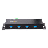 StarTech.com 4-Port Industrial USB 3.0 5Gbps Hub, Rugged USB Hub with ESD Protection, DIN/Wall/Desk Mountable USB-A Hub, USB Expander w/Locking Ports, Heavy Duty - TAA