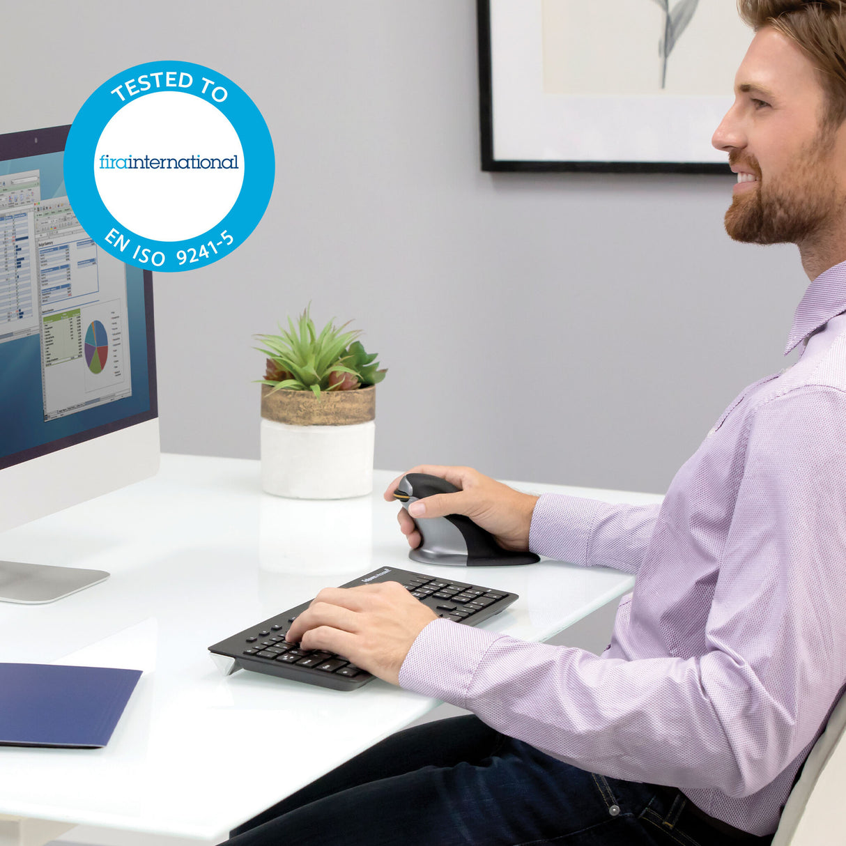 Fellowes Ambidextrous Vertical Mouse - Small Wireless