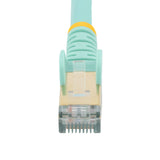 StarTech.com 1m CAT6a Ethernet Cable - 10 Gigabit Shielded Snagless RJ45 100W PoE Patch Cord - 10GbE STP Network Cable w/Strain Relief - Aqua Fluke Tested/Wiring is UL Certified/TIA