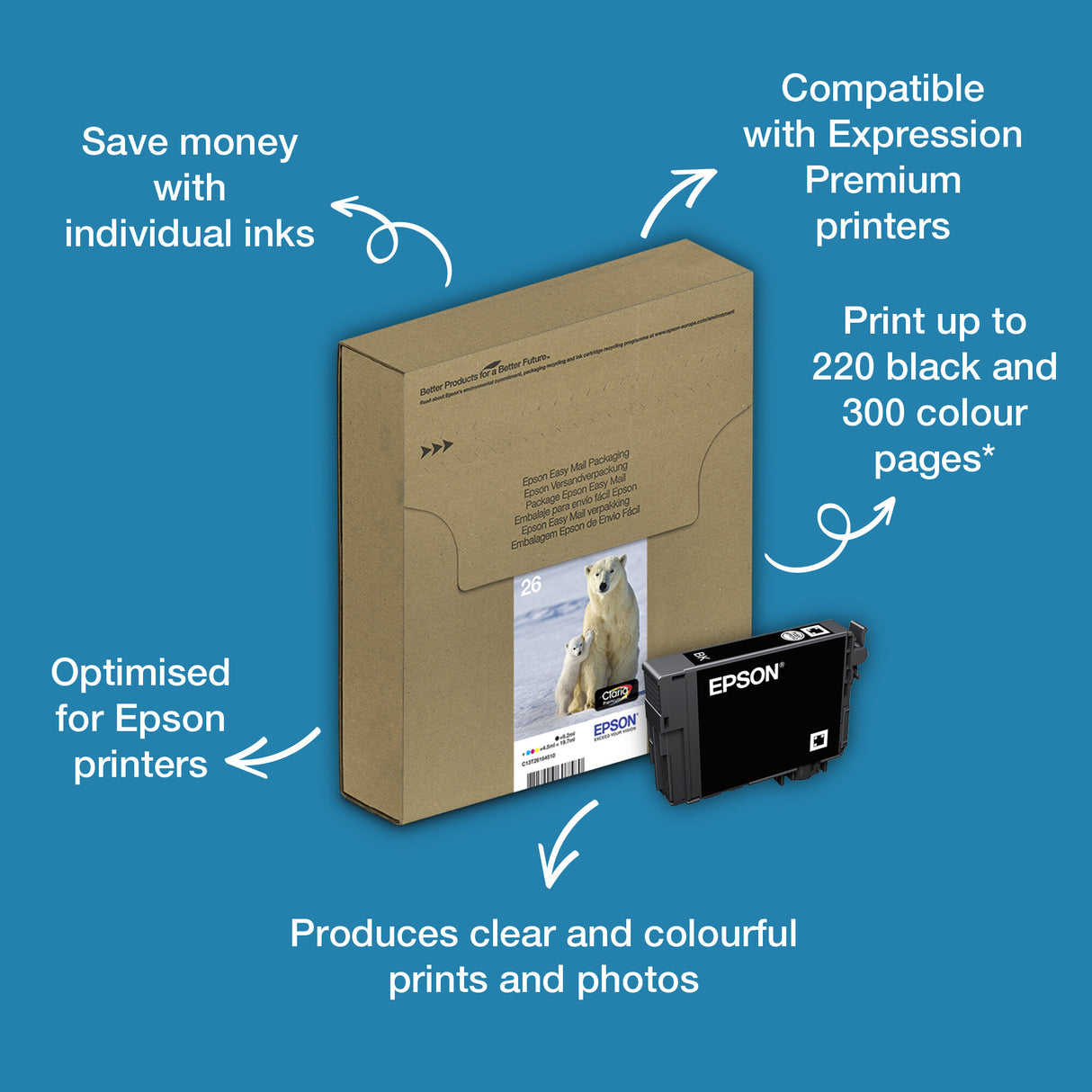 Epson Polar bear 26 Claria Premium Multipack 4-colours EasyMail Ink