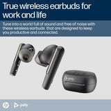 POLY Voyager Free 60+ UC Carbon Black Earbuds +BT700 USB-A Adapter +Touchscreen Charge Case