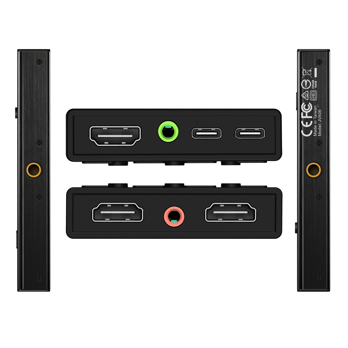 j5create JVA06 Dual HDMI™ Video Capture Card, 1920*1080 Video Capture Resolution, 3 x HDMI ports and 2 x USB ports, Black