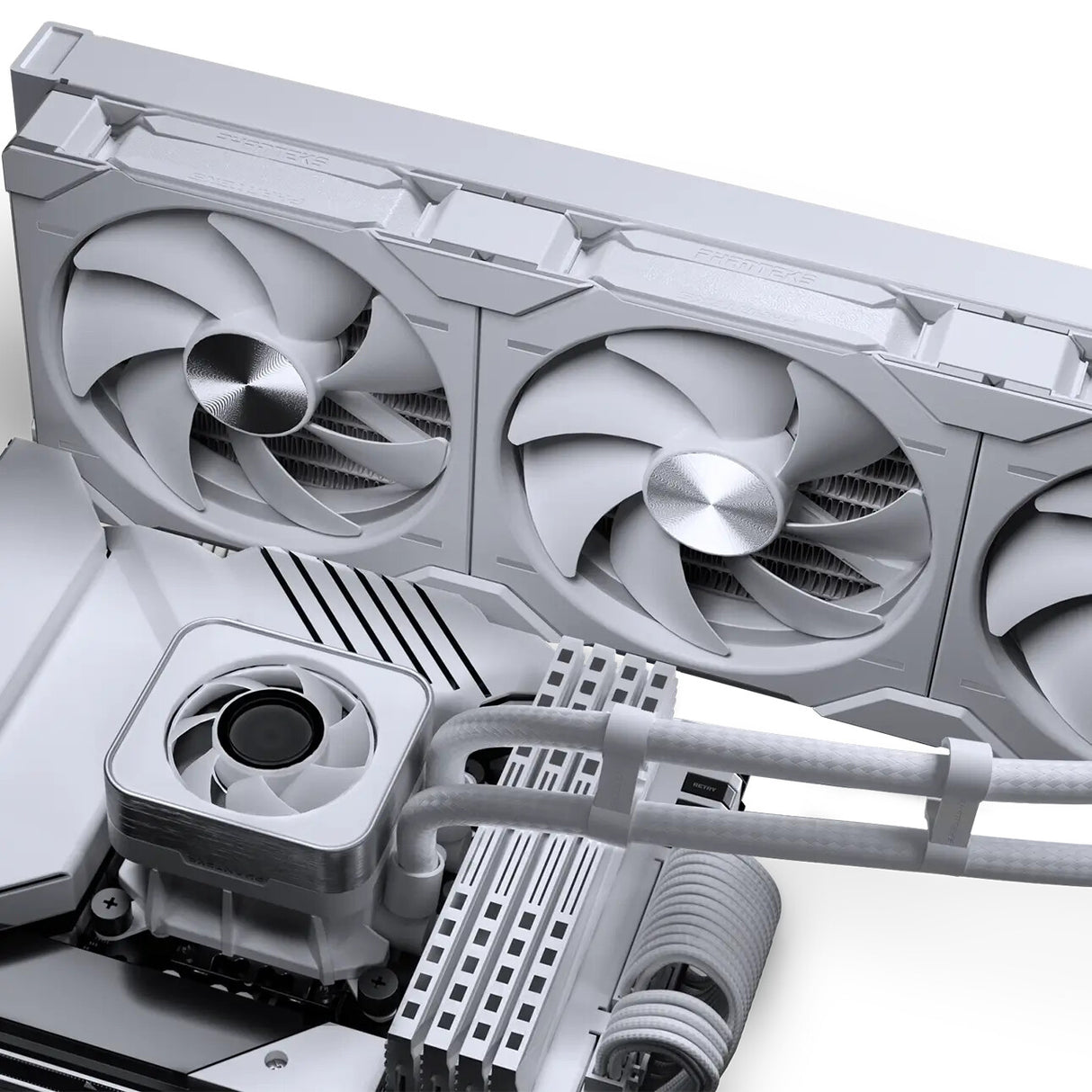 Phanteks Glacier One 420 D30 X2 Processor All-in-one liquid cooler 14 cm White 2 pc(s)