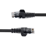 StarTech.com 15m Black Cat6 Ethernet Cable, Snagless, 100W PoE, UTP, 24AWG Pure Bare Copper Wire, RJ45 Network Patch Cord w/Strain Reliefs, Individually Tested