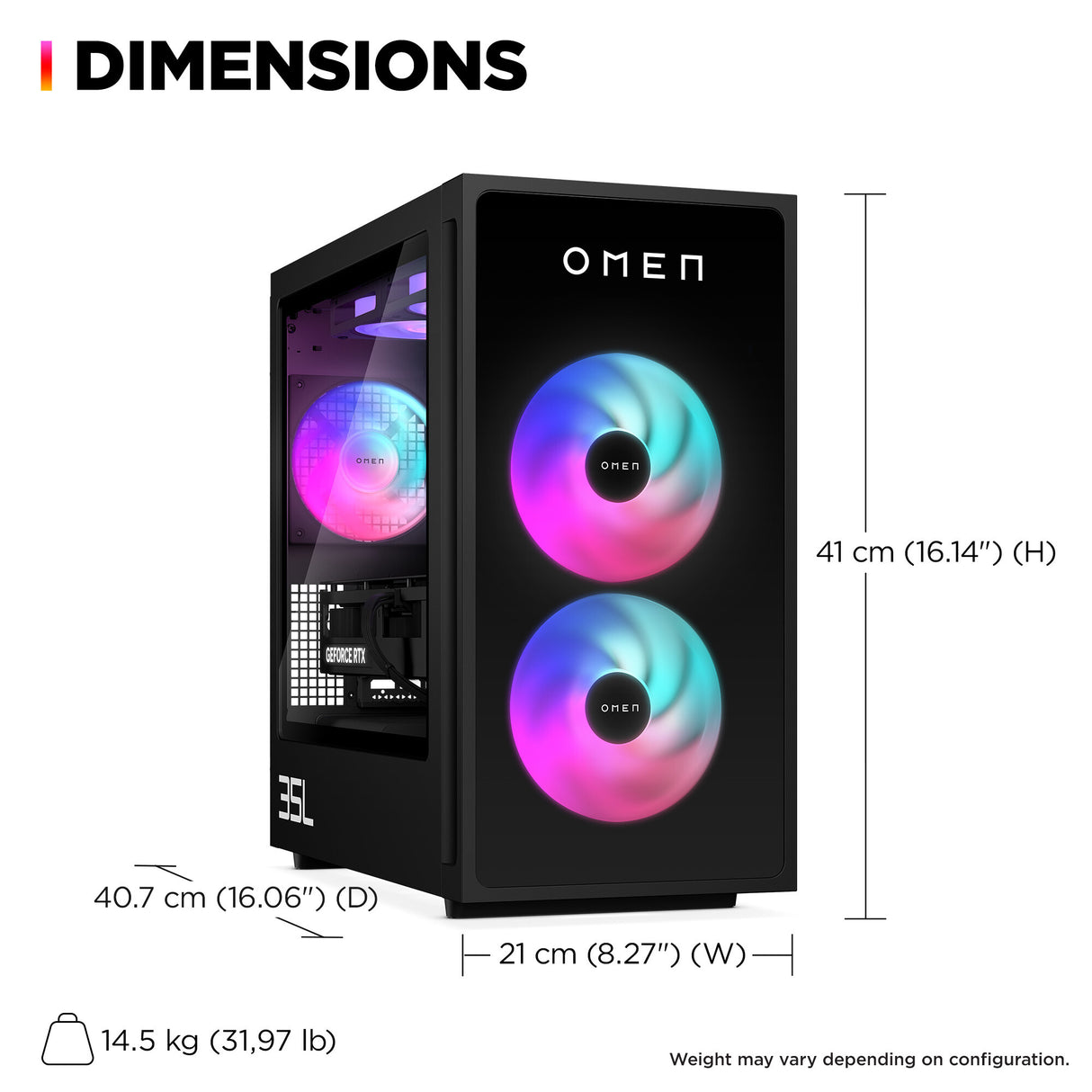 HP OMEN 35L Gaming GT16-0038na AMD Ryzen™ 7 8700F 32 GB DDR5-SDRAM 1 TB SSD NVIDIA GeForce RTX 5060 Ti Windows 11 Home Tower PC AI PC Black