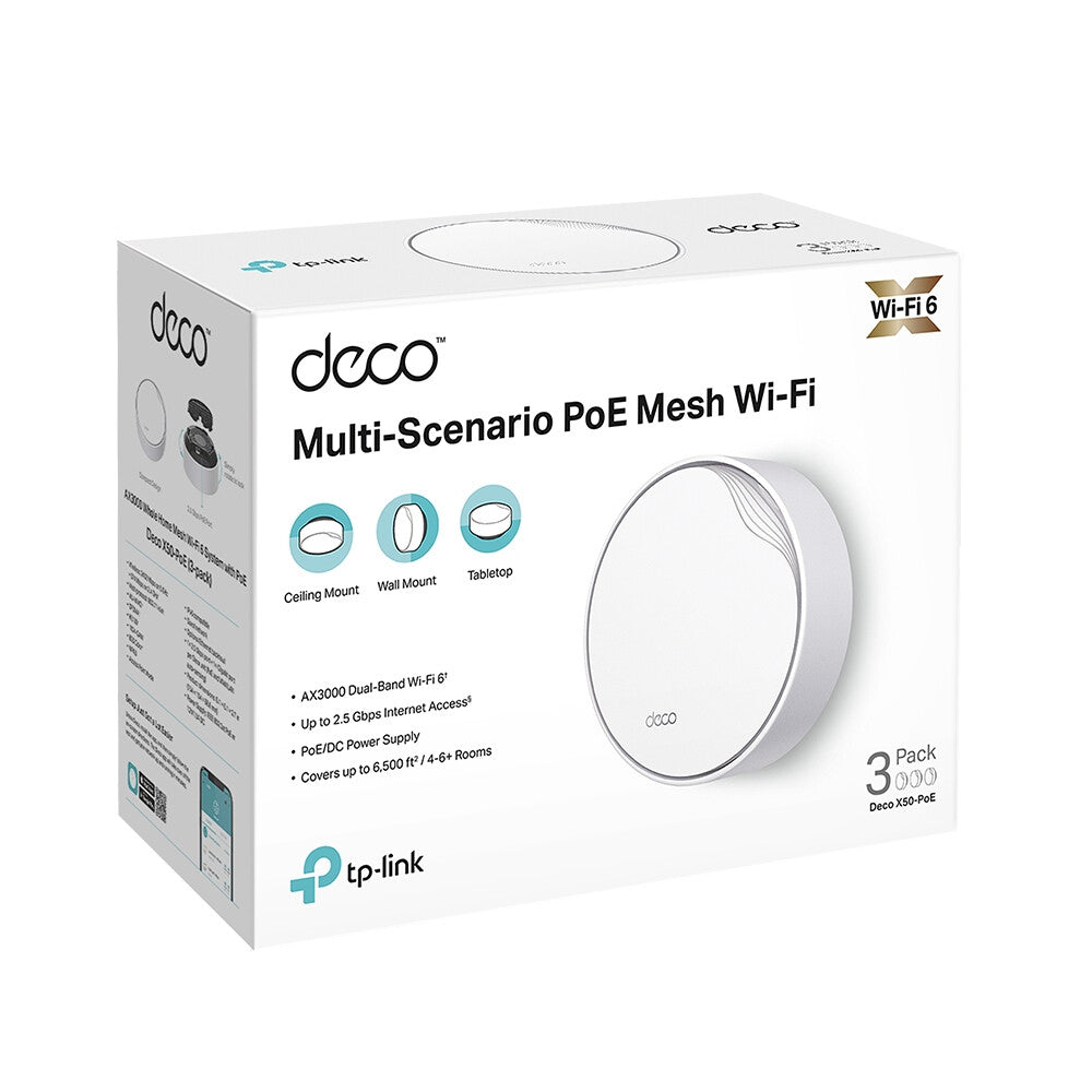 TP-Link AX3000 Whole Home Mesh WiFi 6 System with PoE