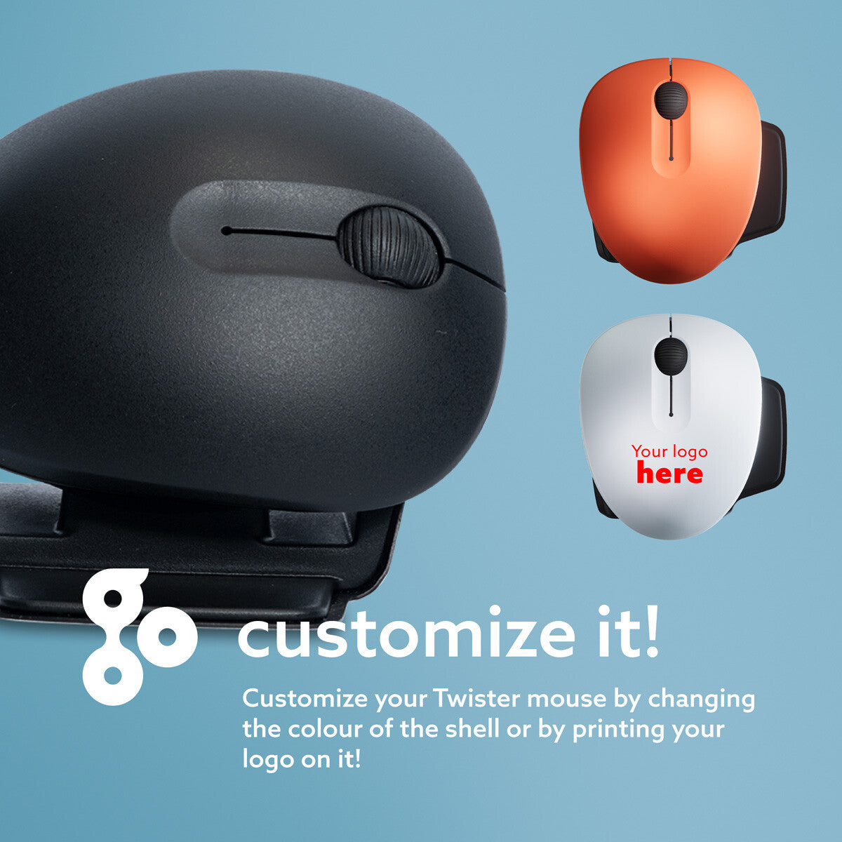 R-Go Tools Ergonomic mouse R-Go Twister, with break software, ambidextrous mouse for both hands, foldable, bluetooth and wired