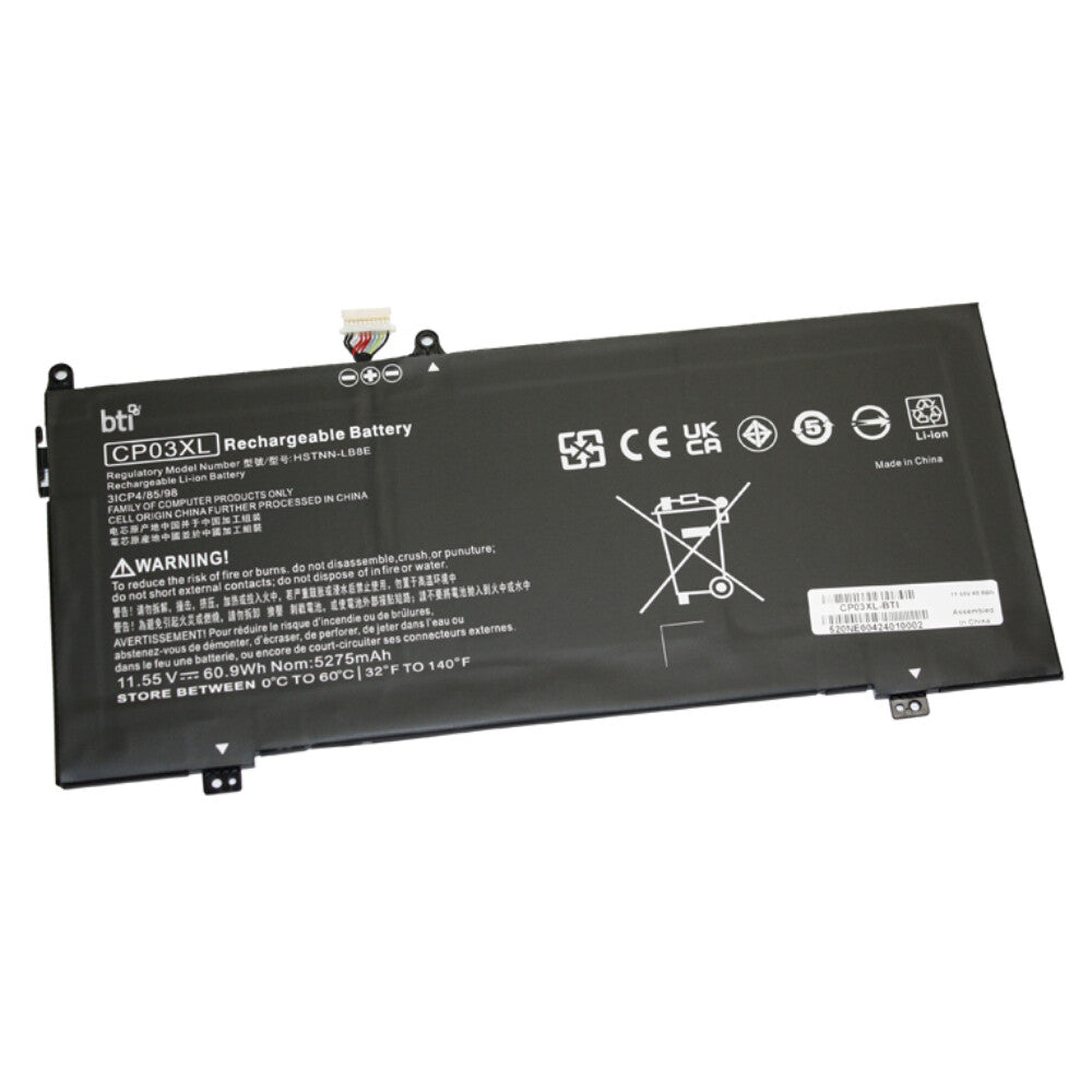 BTI 60.9 3 cell CP03060XL compatible battery for HP SPECTRE X360 13T-AE000 SPECTRE X360 13-AE533TU SPECTRE X360 13-AE532TU SPECTRE X360 13-AE531TU