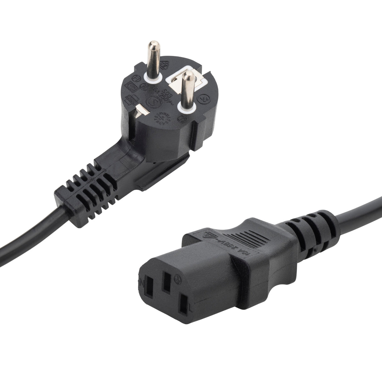 connektgear 2m European Mains Power Cable - Schuko Plug to C13 Socket