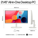 HP 22 -dg0007na Intel® Celeron® N100 54.5 cm (21.4") 1920 x 1080 pixels All-in-One PC 8 GB DDR5-SDRAM 128 GB Flash Windows 11 Home in S mode Wi-Fi 6 (802.11ax) White