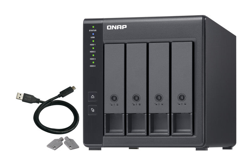 QNAP TR-004 8TB 4x2TB Seagate IronWolf 4 Bay NAS Desktop HDD/SSD enclosure Black 2.5/3.5"