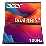Acer PD3 PD193QE foldable portable monitor - Dual 18.5" screens, Full HD (1920x1080), IPS, 100Hz, 4ms, integrated kickstand