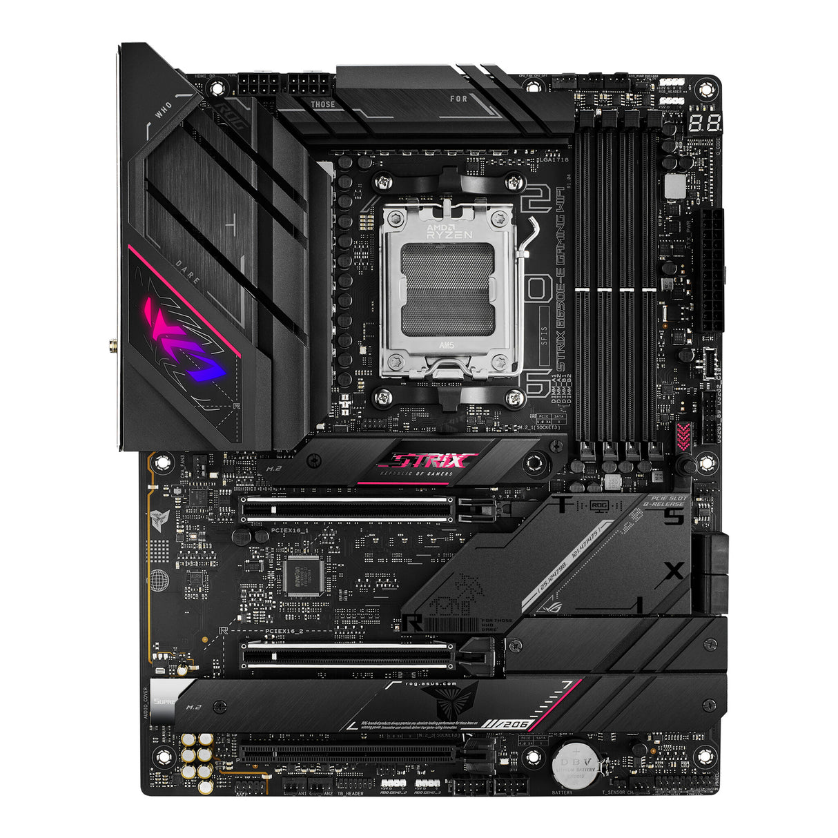 Asus ROG STRIX B650E-E GAMING WIFI, AMD B650, AM5, ATX, 4 DDR5, HDMI, DP, Wi-Fi 6E, LAN 2,5G, PCIe5, RVB, 4x M.2