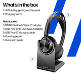 HP Poly Voyager Focus 2 USB-C-C Headset +USB-C/A Adapter +Charging Stand