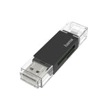 Hama USB Card Reader, OTG, USB-A + Micro-USB, USB 2.0, SD/microSD