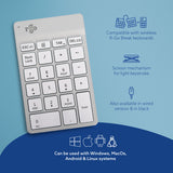 R-Go Tools Numeric keypad R-Go Numpad Break, ergonomic numeric keypad with break software, bluetooth, white