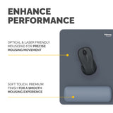 Fellowes Breyta XL Mouse Mat Wrist Rest XL Mouse Pad Wrist Support with Antibacterial Protection Ergonomic Mouse Mat Marine