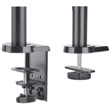 Manhattan Dual Desk Mount for TV & Monitors (Full Motion Gas Spring), For screens 10" to 27", Clamp or Grommet Assembly, VESA compatability: 75x75 and 100x100mm - check the dimensions of the four mounting holes on back of screen to ensure it fits, Max 8kg