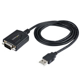 StarTech.com 3ft (1m) USB to Serial Cable with COM Port Retention, DB9 Male RS232 to USB Converter, USB to Serial Adapter for PLC/Printer/Scanner, Prolific Chipset, Windows/Mac - TAA
