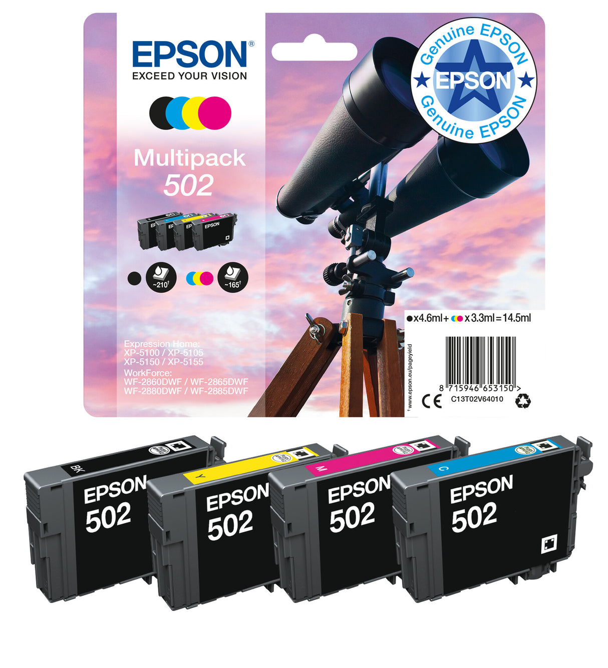 Epson Singlepack Black 502 Ink