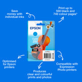Epson Singlepack Cyan 250 Violin Claria Photo HD Ink