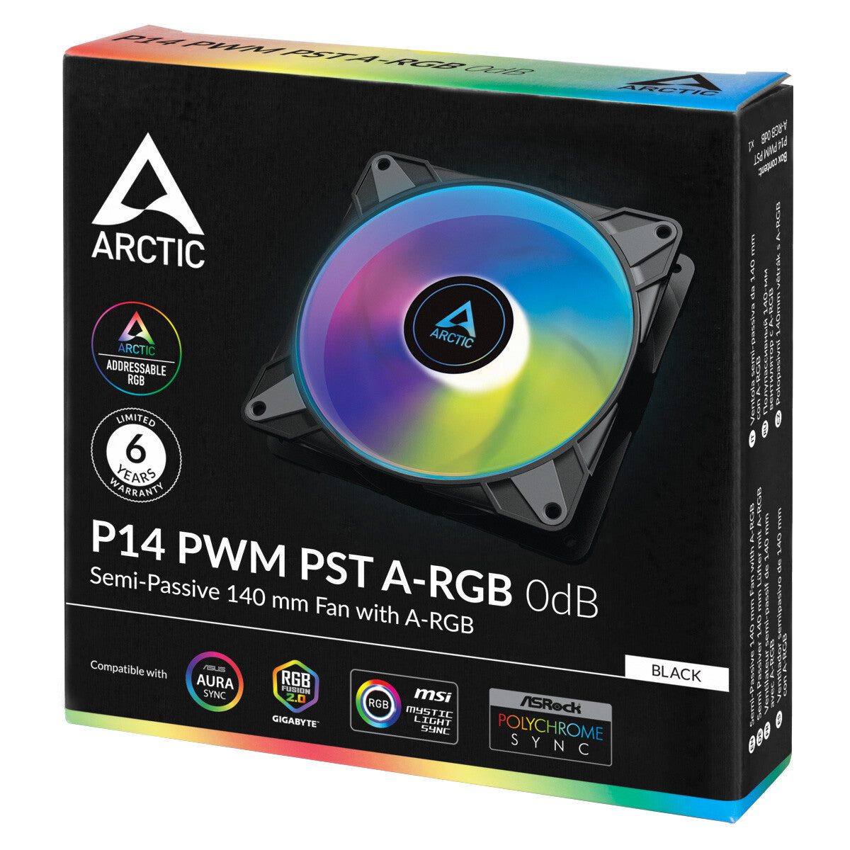 ARCTIC P14 PWM PST A-RGB 0dB - Semi-Passive 140 mm Fan with Digital A-RGB