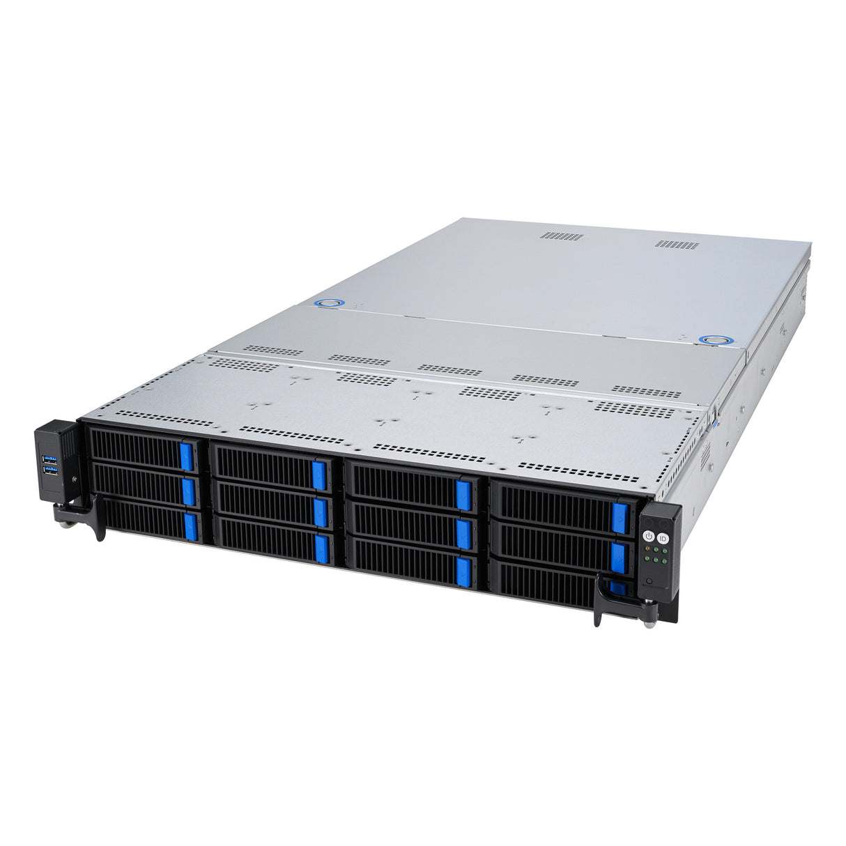 ASUS RS521A-E12-RS12U Socket SP5 Rack (2U) Black, Silver