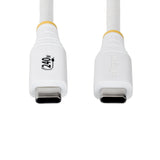 StarTech.com 2m (6ft) USB-C Charging Cable, Durable and Ultra-Flexible, 240W (5A) PD EPR, USB 2.0 Laptop Charger Cable, USB-IF Certified, Rugged USB-C Charging Cord - White