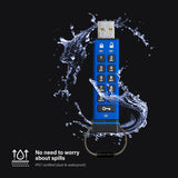 iStorage datAshur PRO 256-bit 16GB USB 3.0 secure encrypted flash drive IS-FL-DA3-256-128