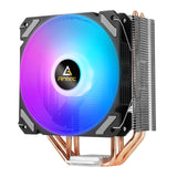 ANTEC A400i Ventilador Enfriador de CPU, Enchufe Universal, Ventilador RGB PWM Silencioso con Efecto de Luz de Neón de 120 mm, 1800 RPM, 4 Heatpipes de Cobre de Toque Directo, Soporte Intel LGA 1700 Incluido