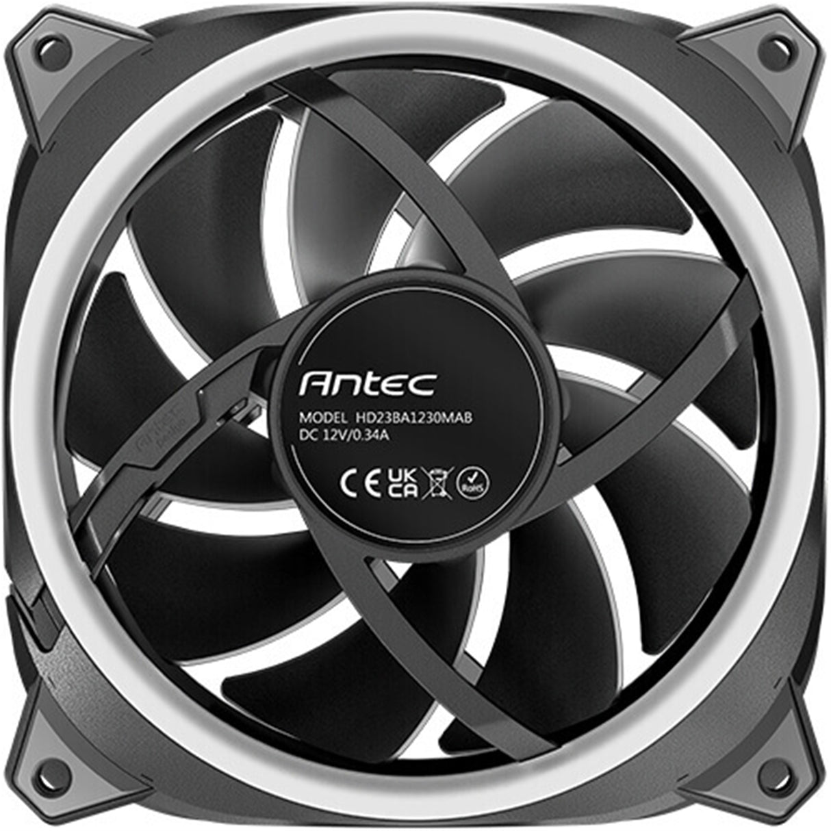 Antec Neo Prizm T3 120 ARGB PWM Case Fan - Hydro Bearing, 600-2000 RPM, Black