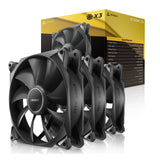 Antec Storm T3 140mm PWM Case Fan, 3 Pack, Fluid Dynamic Bearing, 600-1500 RPM, Black